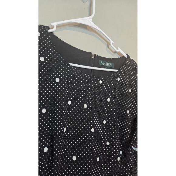Lauren Ralph Lauren Dresses & Skirts - Lauren Ralph Lauren Polka Dot Flutter Sleeve Fit Flare Dress Womens 14 Black